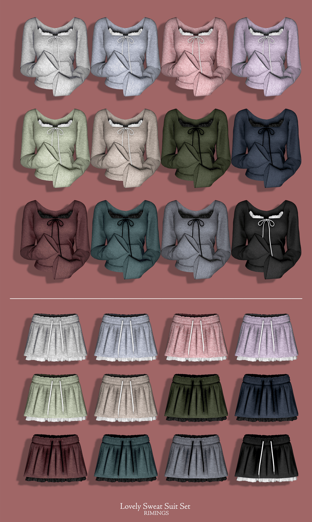 Галерея мода Сет одежды Lovely Sweat Suit Set #1